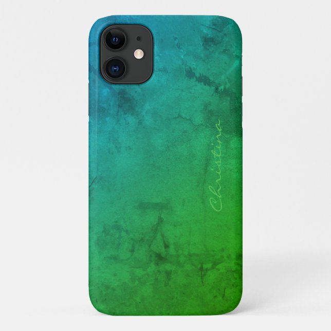 Capa Para iPhone 11 Estojo de iPhone XR com gradiente de esmeralda e t (Verso)