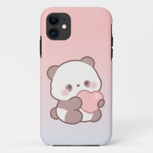 Capa Para iPhone 11 estojo de telefone cute kawaii panda heart para ip