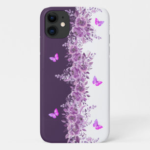 Capa Para iPhone 11 Estojo de Telefone Flores Botânicas de Lavanda