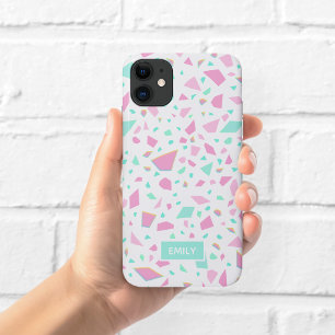 Capa Para iPhone 11 Estojo de Telefone Pastel Rainbow Terrazzo