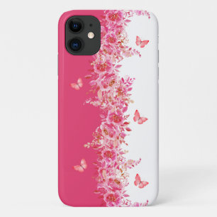Capa Para iPhone 11 Estojo de Telefone Rosa Botânico