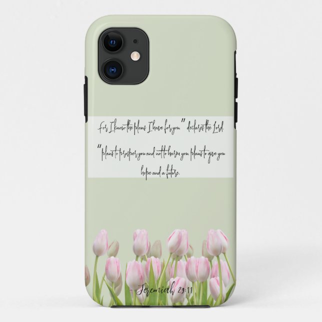 Capa Para iPhone 11 Estojo Graça Verde Menta Êxtase Bíblico (Verso)
