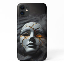 Estojo para iPhone 11 Máscara de Porcelana Quebrad