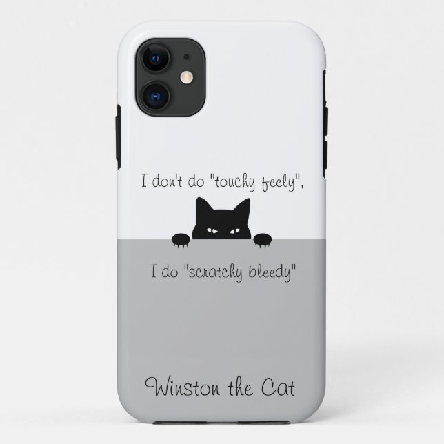 Capa Para iPhone 11 Estojo para iPhone Case-Mate Sneaky Cat Touchy Fee (Verso)