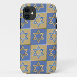 Capa Para iPhone 11 Estrela Azul Dourada de David Art Panels