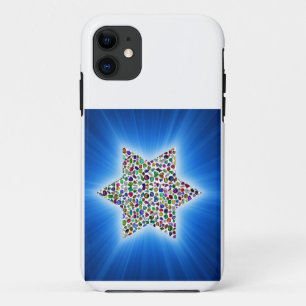 Capa Para iPhone 11 Estrela de David com Gemstones