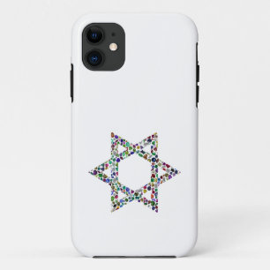 Capa Para iPhone 11 Estrela de David feita com Gemstones em Todas as C