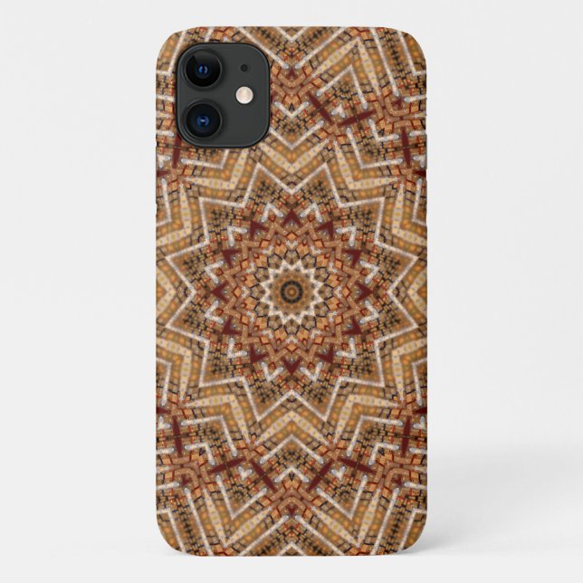 Capa Para iPhone 11 Estrela Marrom Claro Caleidoscópio (Verso)