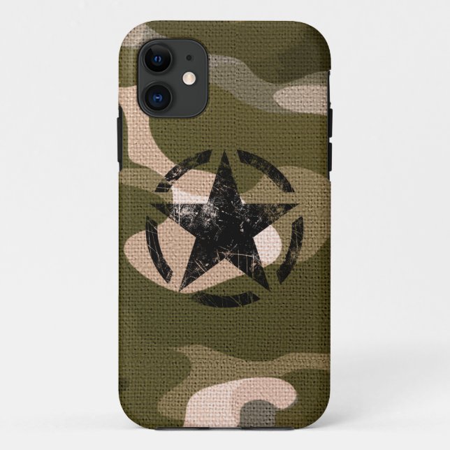 Capa Para iPhone 11 Estrelar no estilo Burlap (Verso)
