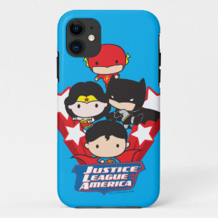 Capa Para iPhone 11 Estrelas da Liga da Justiça de Chibi