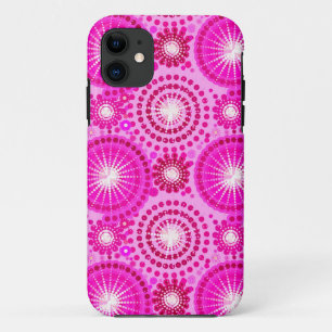 Capa Para iPhone 11 Estrelas e pinhões, orquídeas e magenta
