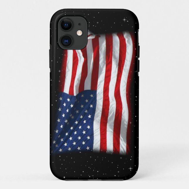 Capa Para iPhone 11 Estrelas e Stripes Bandeira Americana Patriótica (Verso)