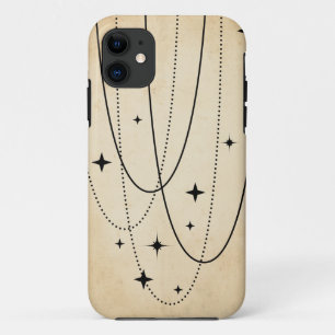 Capa Para iPhone 11 Estrelas negras orbitóse desvanecida retro boho ca