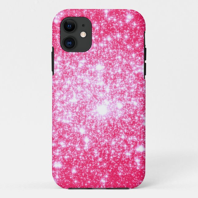 Capa Para iPhone 11 Estrelas Rosa Brilhante (Verso)