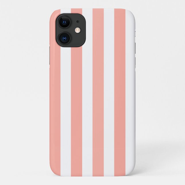Capa Para iPhone 11 Estrias de coral e doces brancos (Verso)