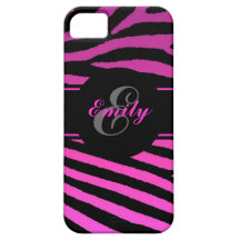 Estrias de zebra rosa personalizáveis, caso iphone