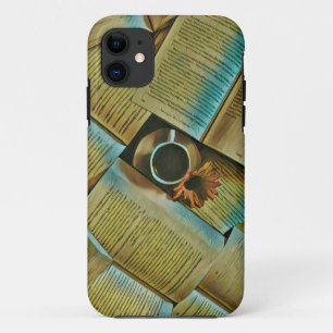 Capa Para iPhone 11 Eu adoro café e livros