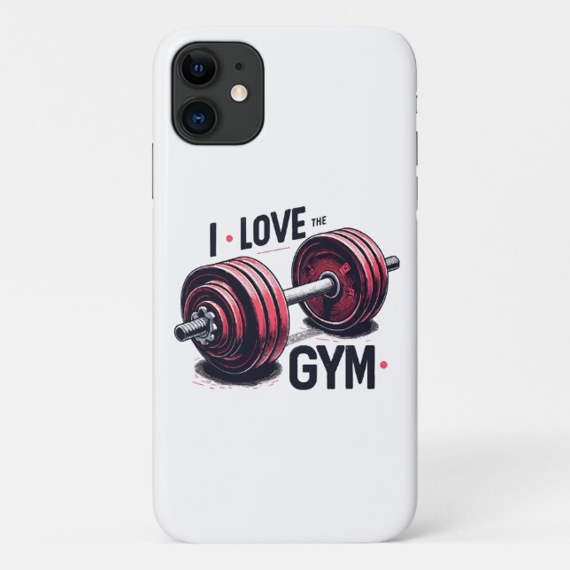 Capa Para iPhone 11 Eu amo a academia (Verso)