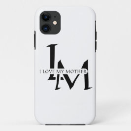 Capa Para iPhone 11 Eu amo a arte de tipografia da minha mãe