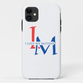 Capa Para iPhone 11 Eu amo a arte de tipografia da minha mãe