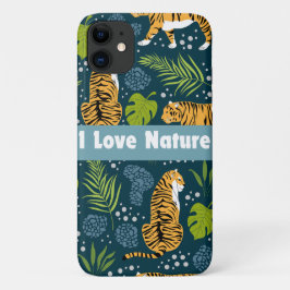 Capa Para iPhone 11 Eu amo a Tipografia e Gráfica da Natureza