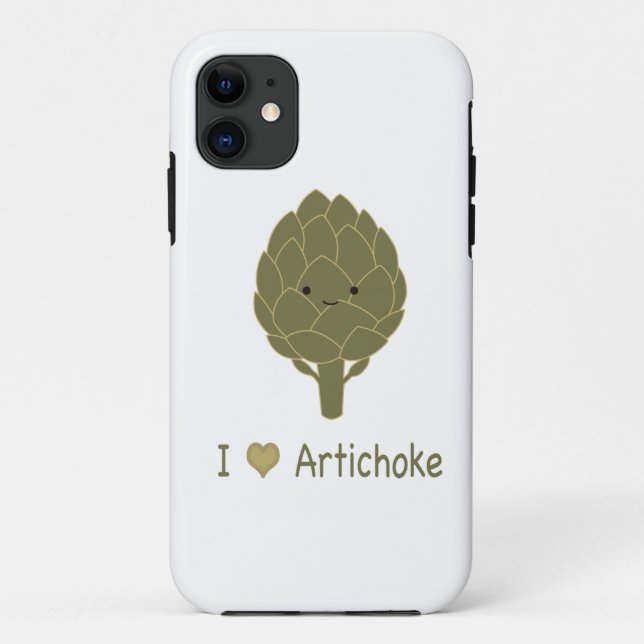 Capa Para iPhone 11 Eu amo alcachofra (Verso)