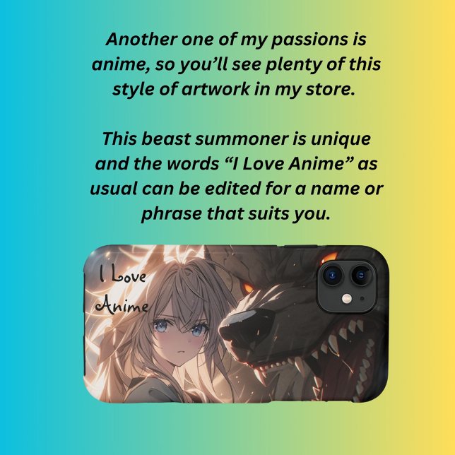 Capa Para iPhone 11 Eu Amo Anime (Criador carregado)