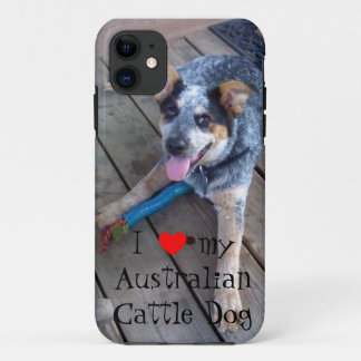 Capa Para iPhone 11 "Eu amo caso do iPhone 5 do meu cão australiano do