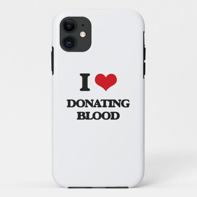 Capa Para iPhone 11 Eu amo doar o sangue (Verso)