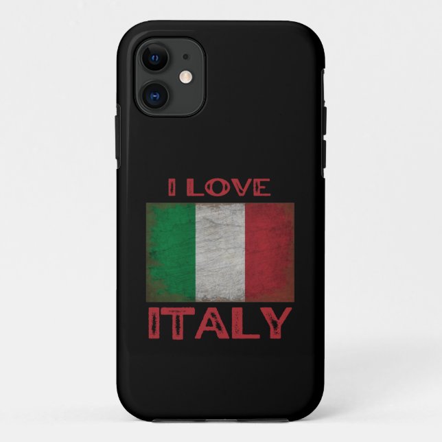 CAPA PARA iPhone 11 EU AMO ITÁLIA, BANDEIRA DA ITÁLIA (Verso)