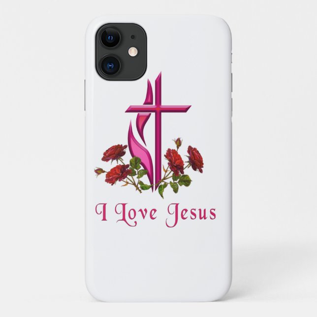 Capa Para iPhone 11 Eu amo Jesus (Verso)
