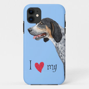 Capa Para iPhone 11 Eu amo meu Bluetick Coonhound