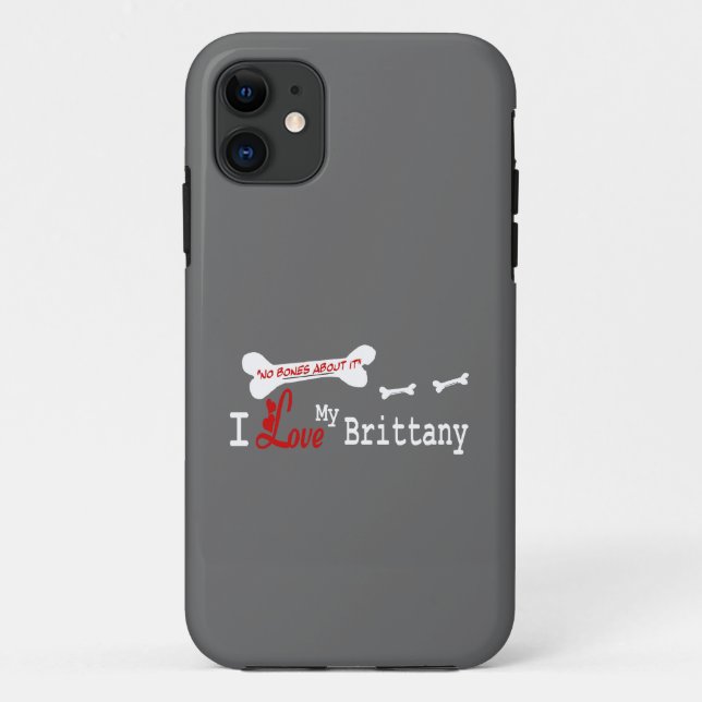 Capa Para iPhone 11 Eu Amo Meu Brittany Spaniel (Verso)
