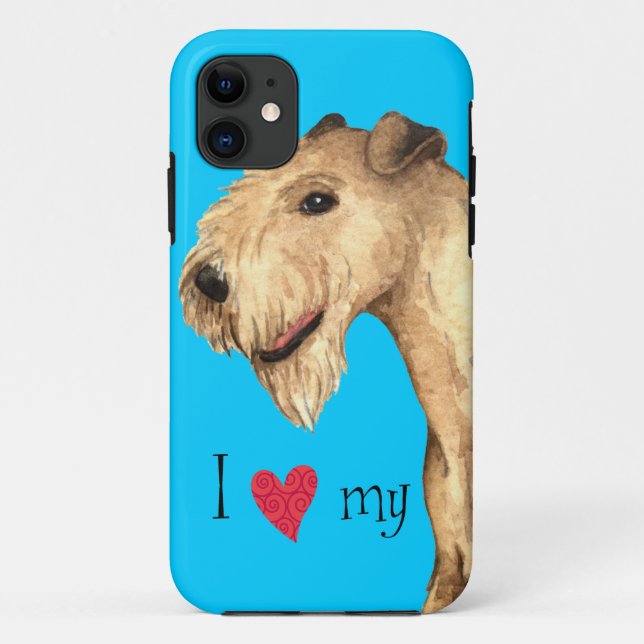 Capa Para iPhone 11 Eu amo meu Lakeland Terrier (Verso)