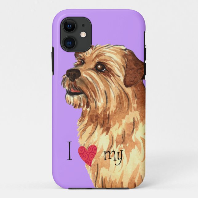 Capa Para iPhone 11 Eu amo meu Norfolk Terrier (Verso)