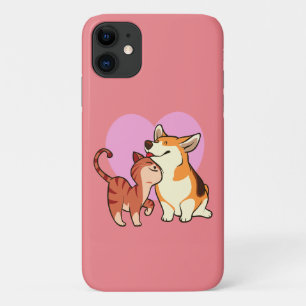 Capa Para iPhone 11 Eu Amo Meu Pet  Pão de gato e de cão