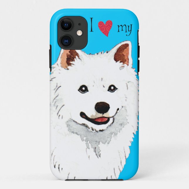 Capa Para iPhone 11 Eu amo minha Eskie (Verso)