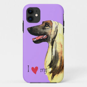 Capa Para iPhone 11 Eu Amo o meu cão afegão