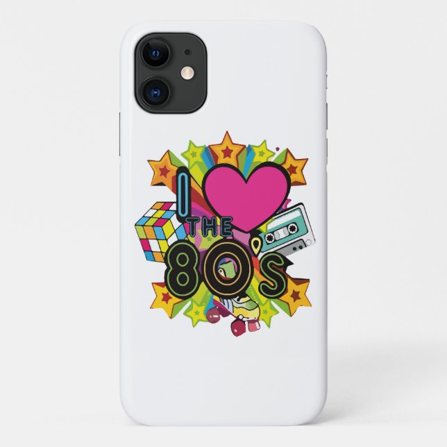 Capa Para iPhone 11 eu amo os anos 80 (Verso)
