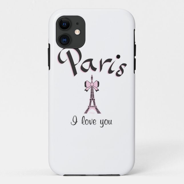 Capa Para iPhone 11 Eu amo Paris (Verso)