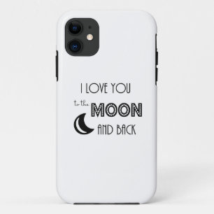 Capa Para iPhone 11 eu amo você da lua e de volta preto branco
