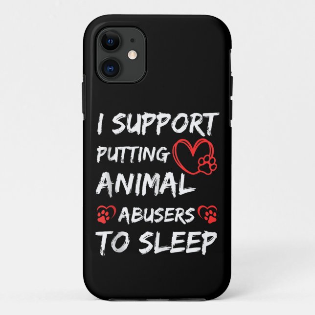 Capa Para iPhone 11 Eu Apoio A Colocação De Abusos Animais No Gato De  (Verso)