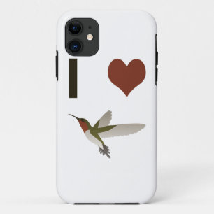 Capa Para iPhone 11 Eu coração Hummingbird