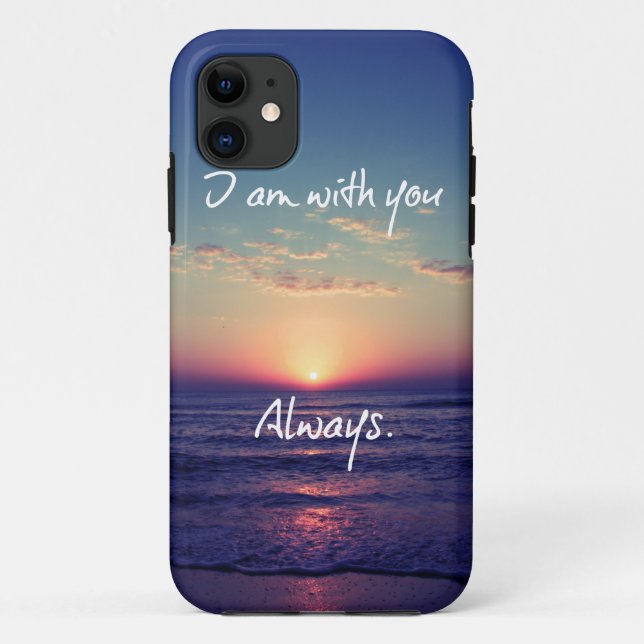 Capa Para iPhone 11 Eu estou com você sempre Bíblia Verso (Verso)
