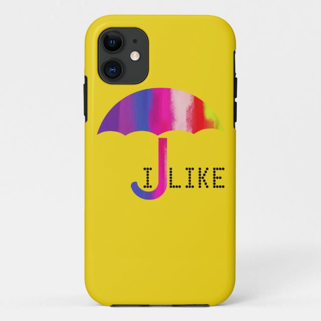 Capa Para iPhone 11 Eu Gosto De Guarda-Chuva (Verso)