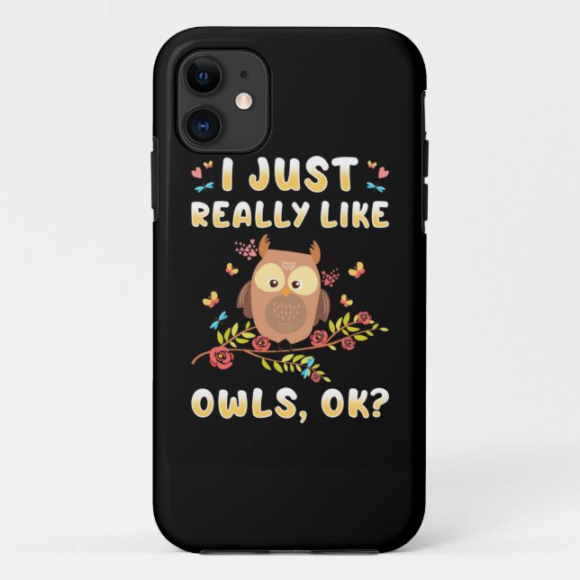Capa Para iPhone 11 Eu Gosto Muito De Corujas Ok (Verso)