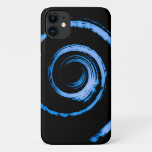 Capa Para iPhone 11 Eu ligo para a espiral azul no caso preto