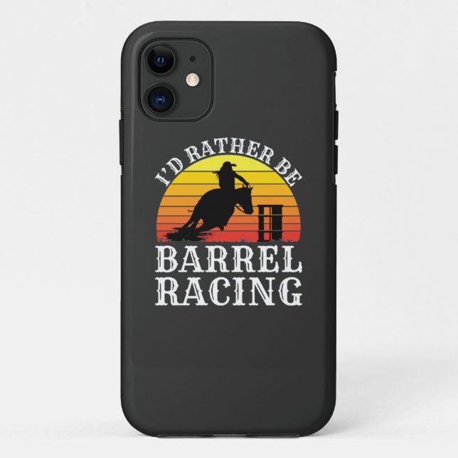 Capa Para iPhone 11 Eu Preferencialmente ser a Barrel Racing Retro Cow (Verso)