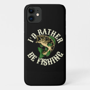 Capa Para iPhone 11 Eu Preferiria Estar Pescando Engraçado