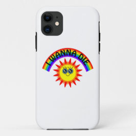 Capa Para iPhone 11 Eu Quero Morrer - Arco-Íris Sorrindo Sol